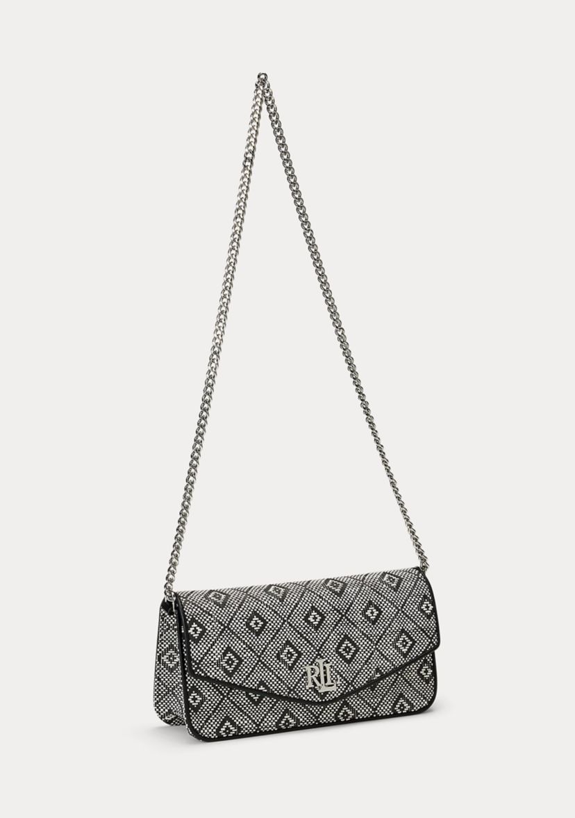 Geo-Motif Woven Straw Medium Sawyer Bag