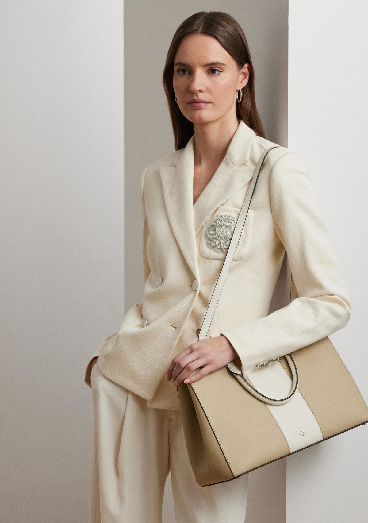 Two Tone Leather Large Hanna Satchel