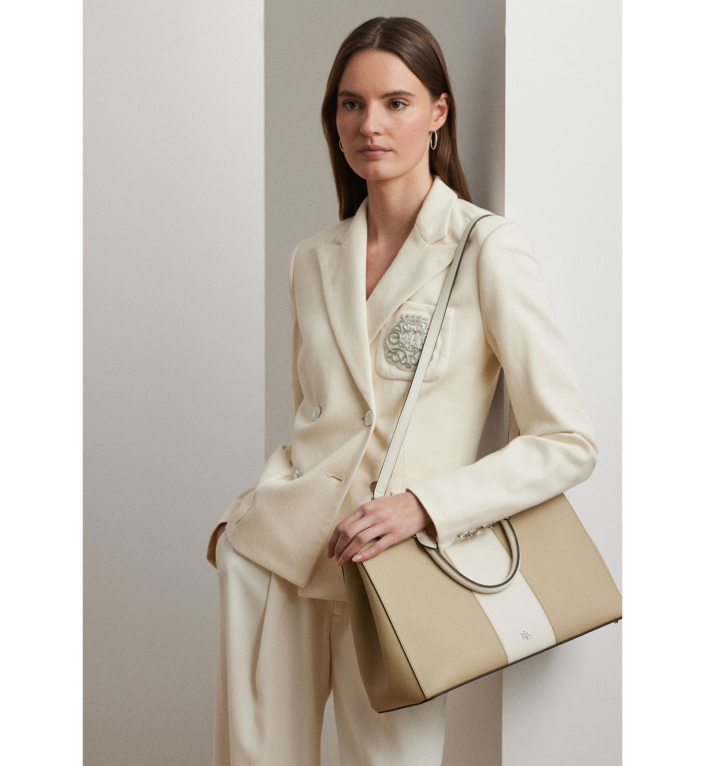 Two Tone Leather Large Hanna Satchel