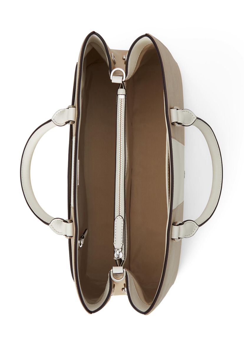 Two Tone Leather Large Hanna Satchel