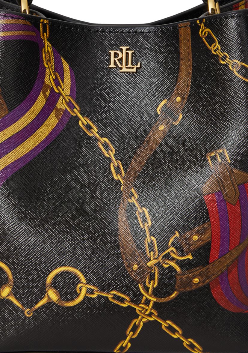 Belting-Print Small Reese Bucket Bag