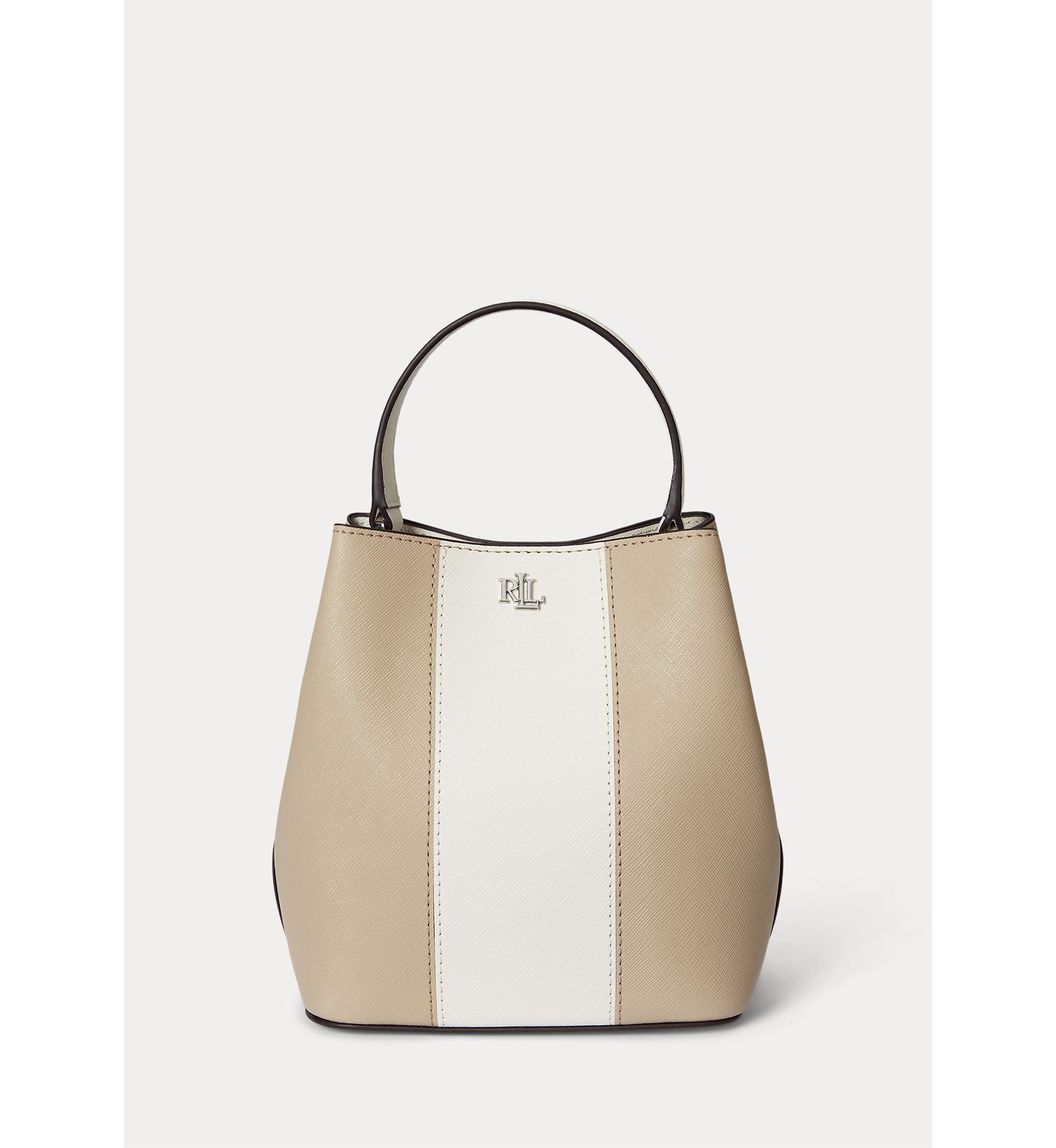 Two-Tone Leather Small Reese Bucket Bag