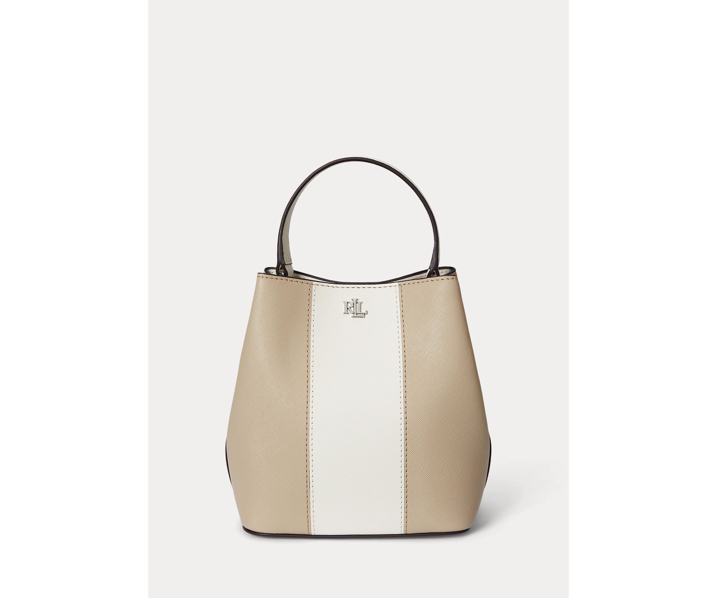 Two-Tone Leather Small Reese Bucket Bag