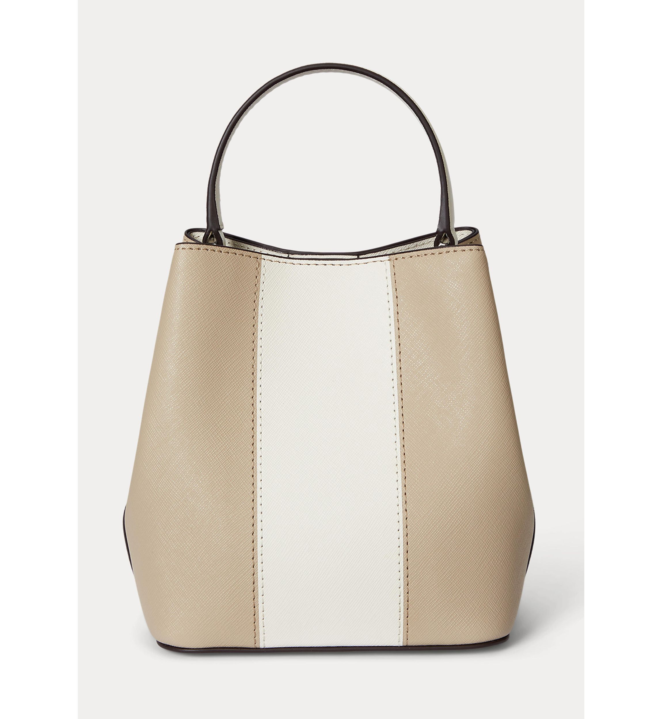 Two-Tone Leather Small Reese Bucket Bag