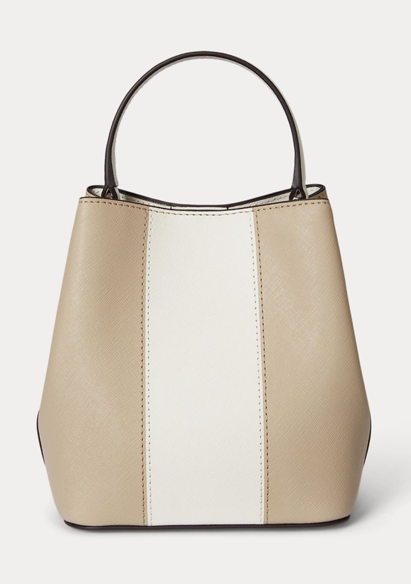 Two-Tone Leather Small Reese Bucket Bag