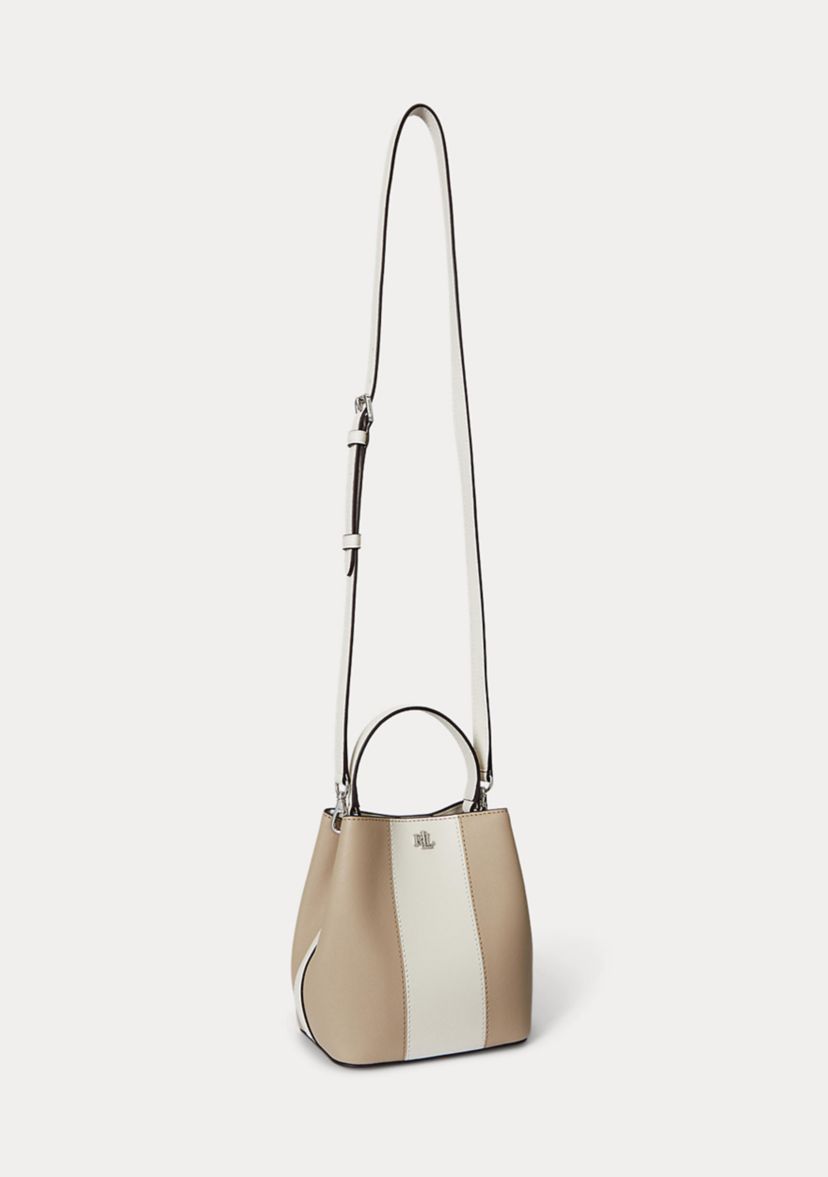Two-Tone Leather Small Reese Bucket Bag
