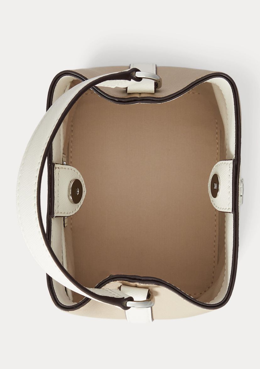 Two-Tone Leather Small Reese Bucket Bag