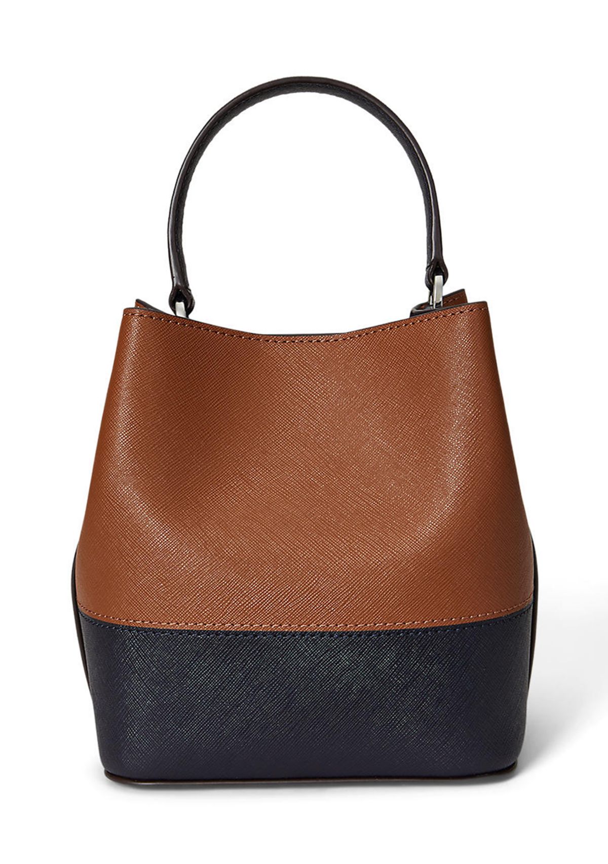 Two-Tone Leather Small Reese Bucket Bag