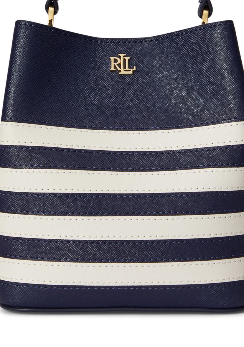 Two-Tone Leather Small Reese Bucket Bag