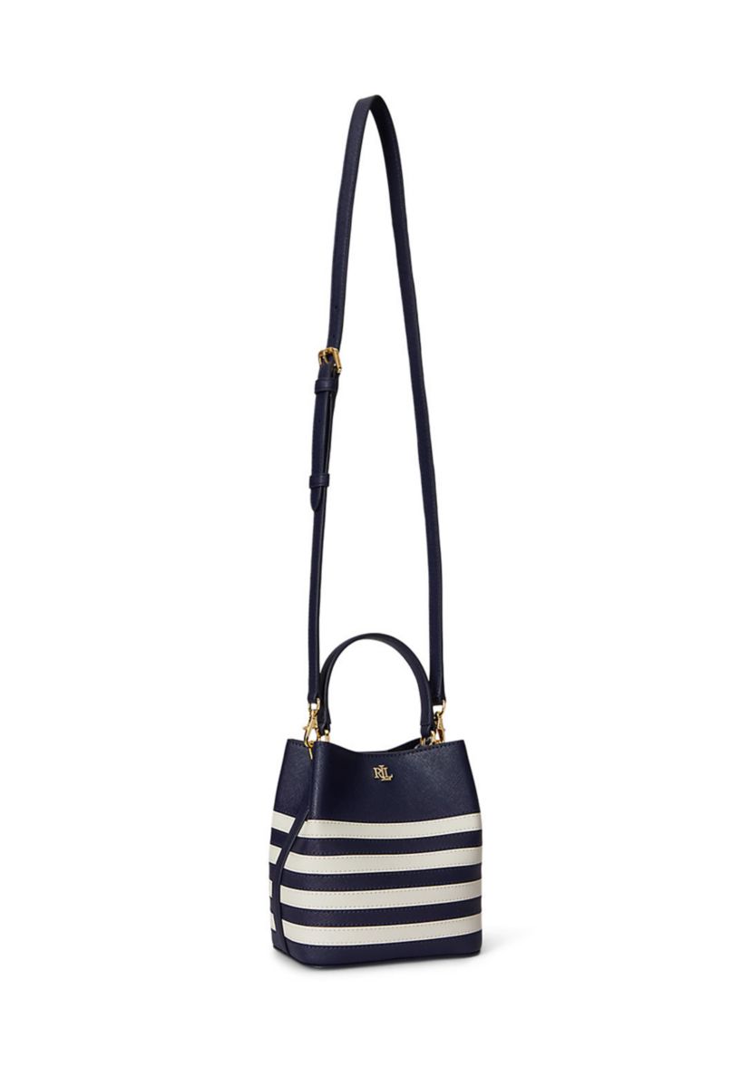 Two-Tone Leather Small Reese Bucket Bag