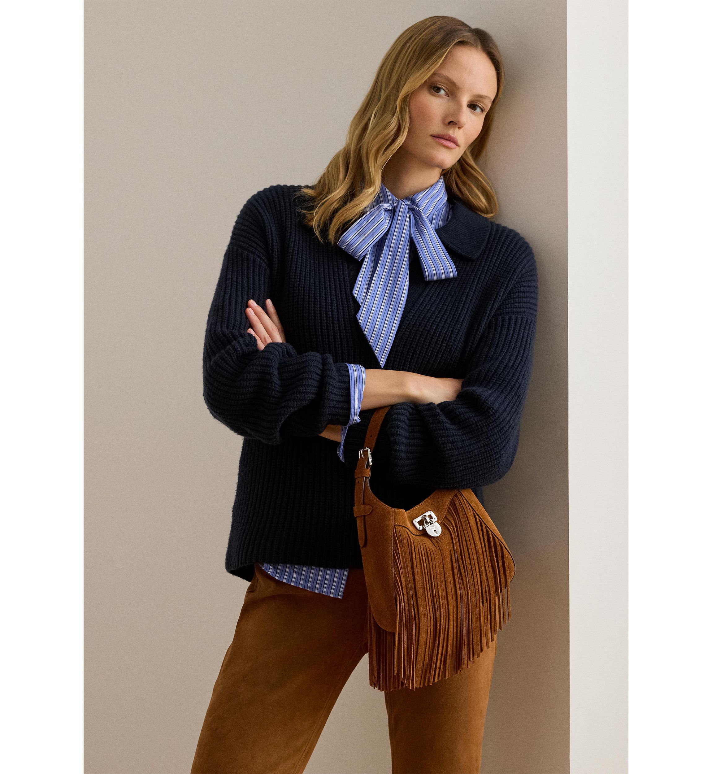 Fringe-Trim Small Tanner Shoulder Bag