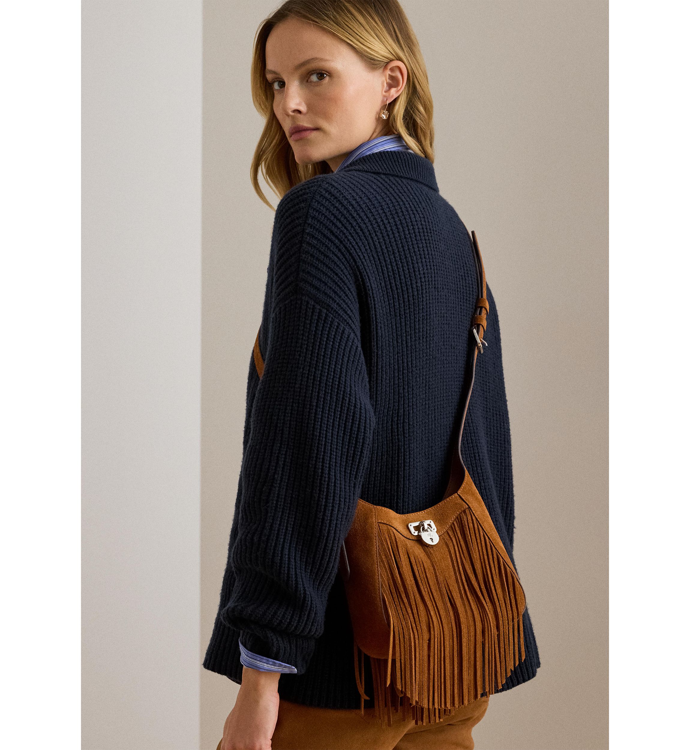 Fringe-Trim Small Tanner Shoulder Bag