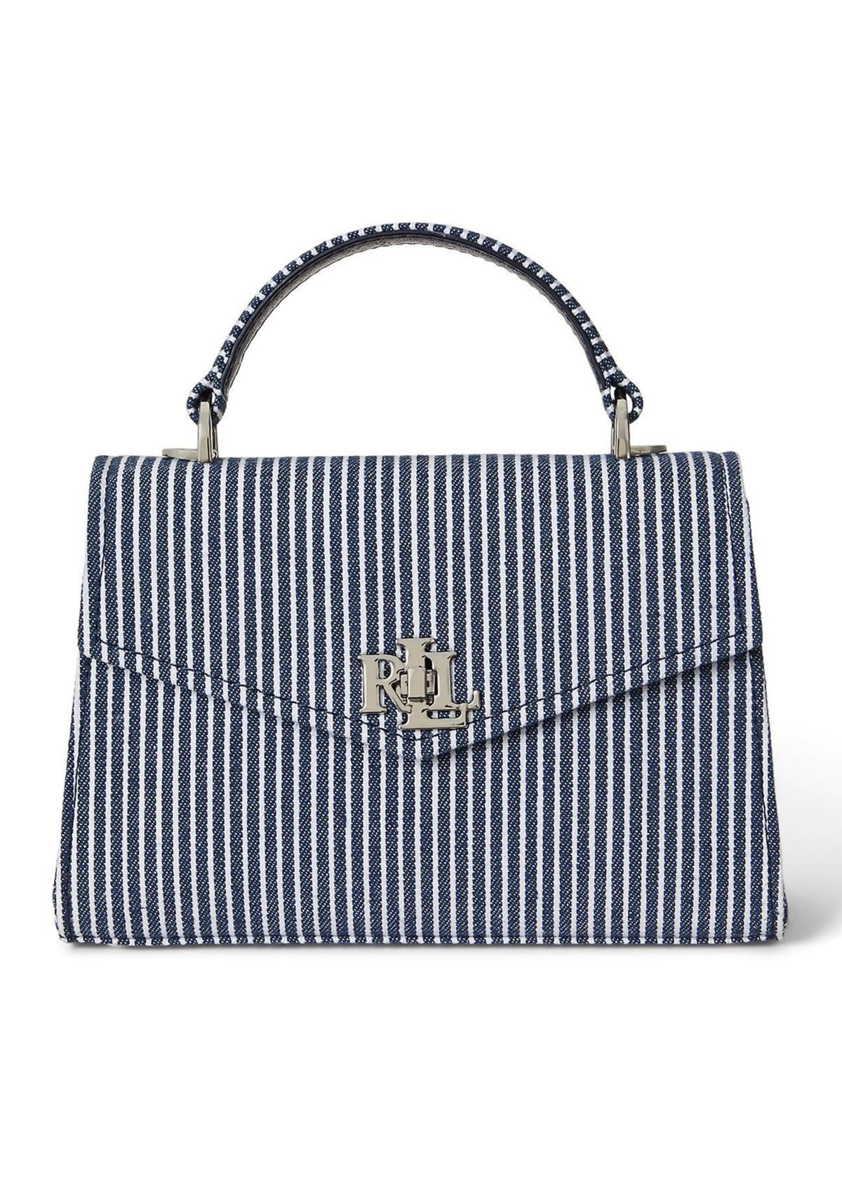 Striped Canvas Small Farrah Satchel