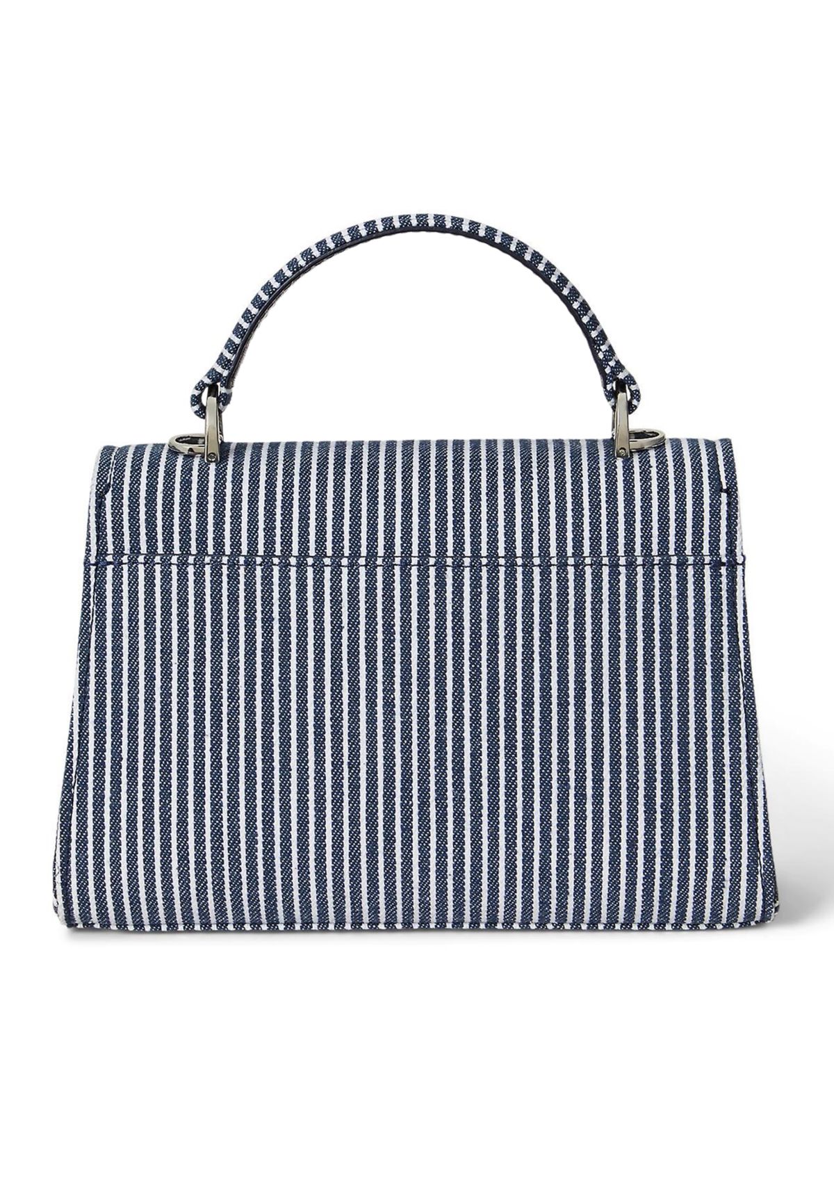 Striped Canvas Small Farrah Satchel