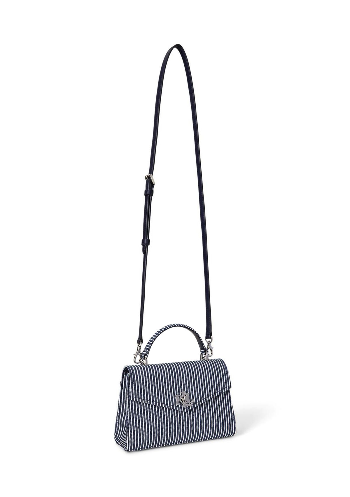 Striped Canvas Small Farrah Satchel