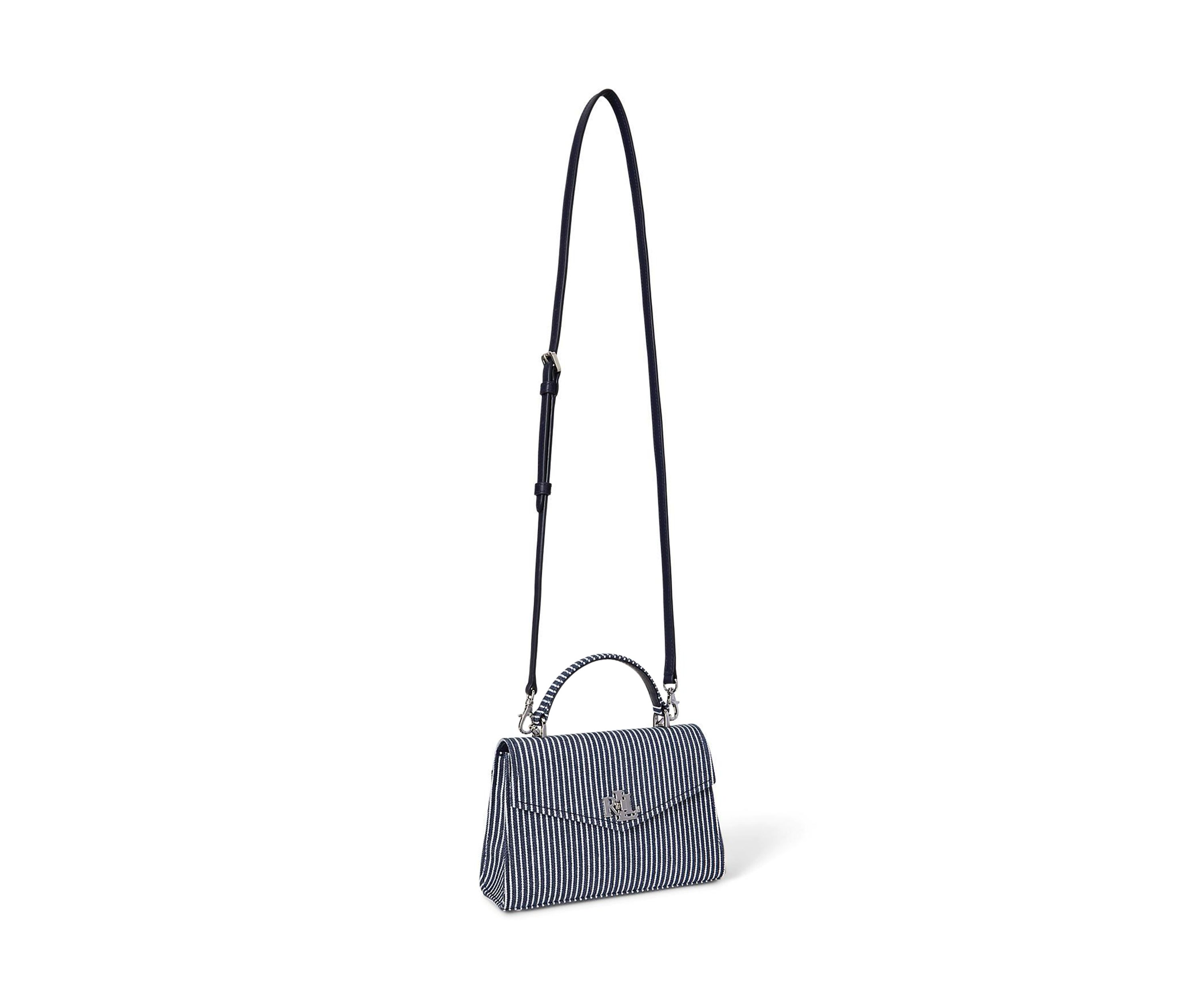 Striped Canvas Small Farrah Satchel