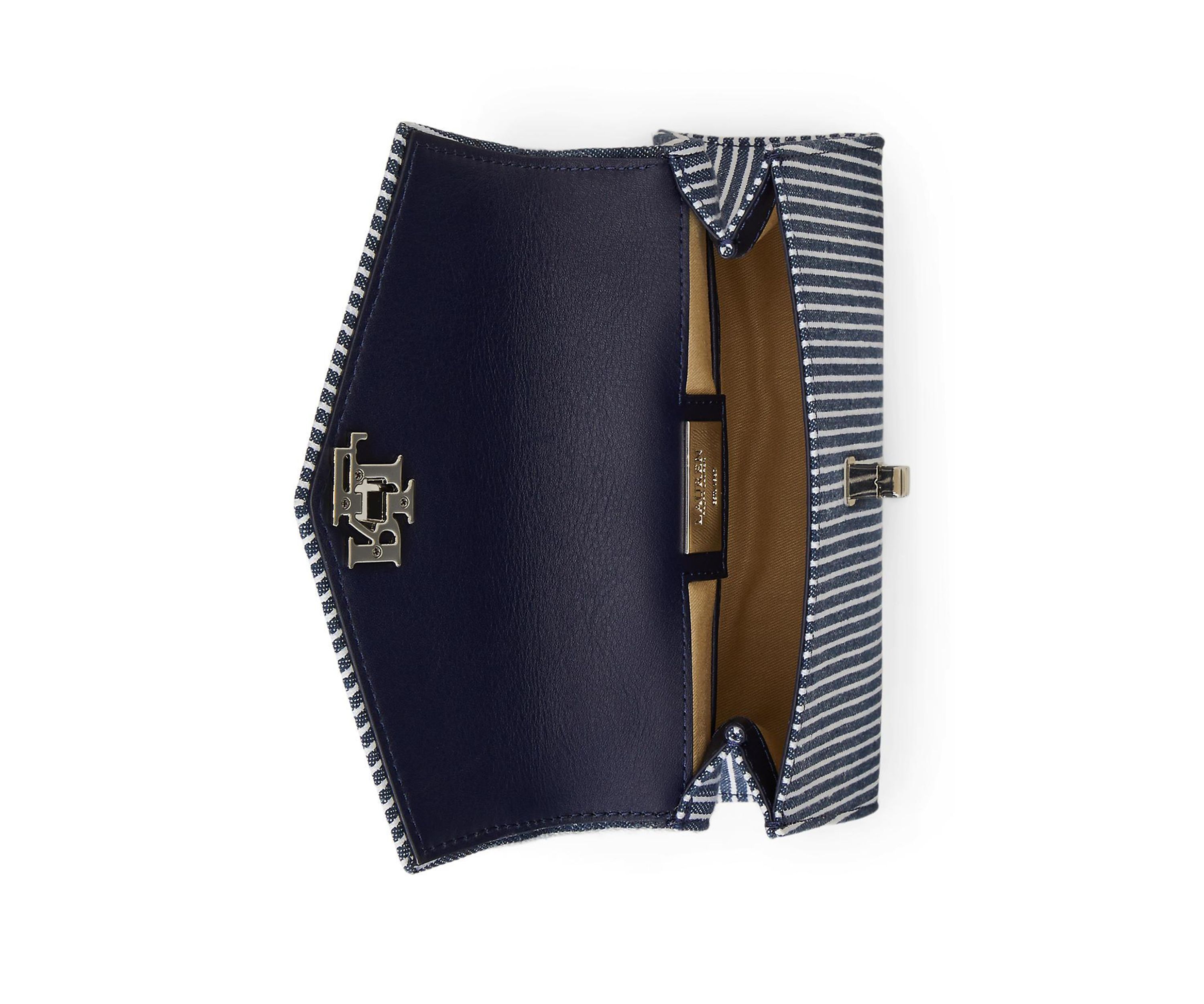 Striped Canvas Small Farrah Satchel