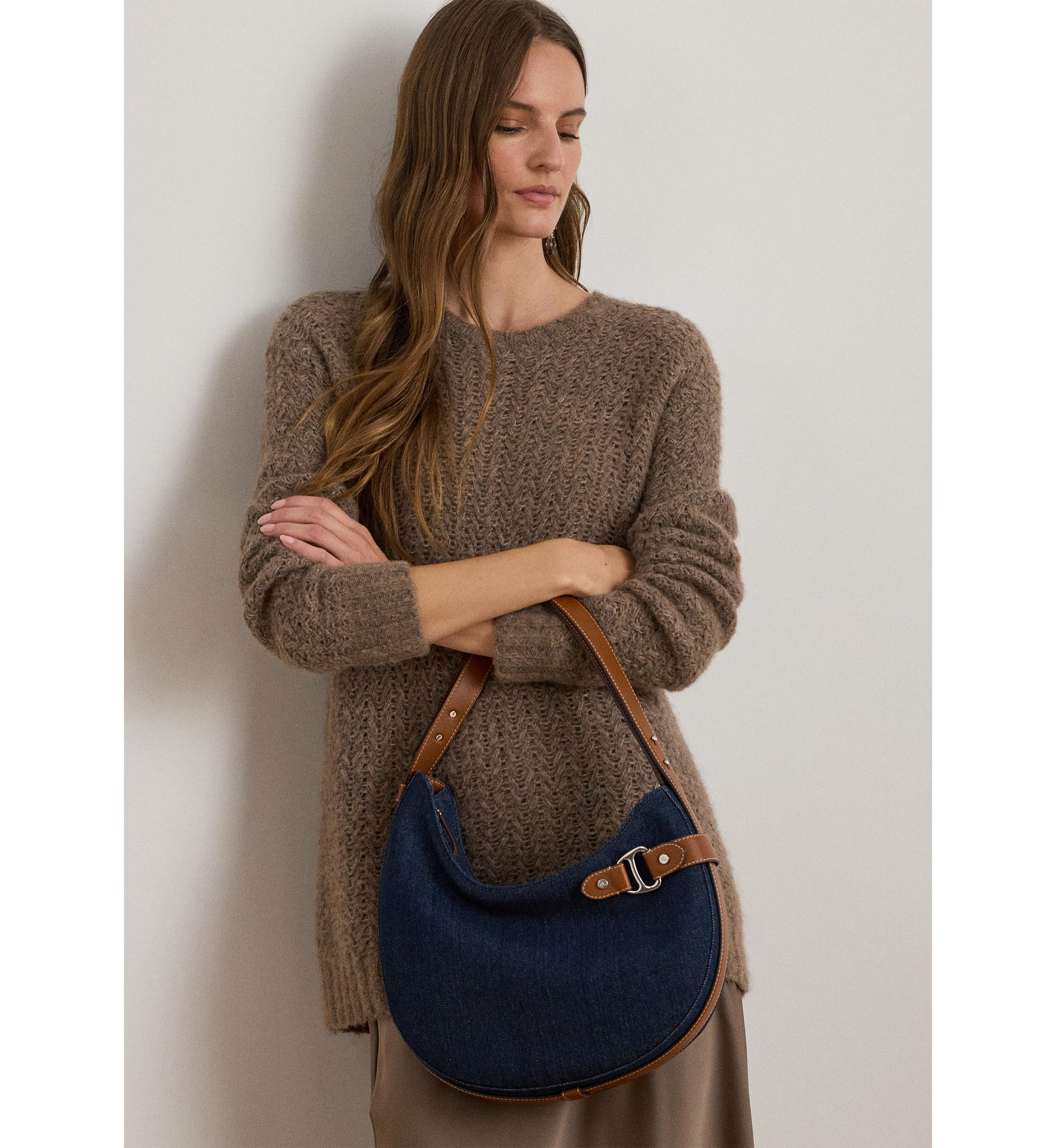 Lauren Ralph Lauren Denim Large Tasha Shoulder Bag | Belk