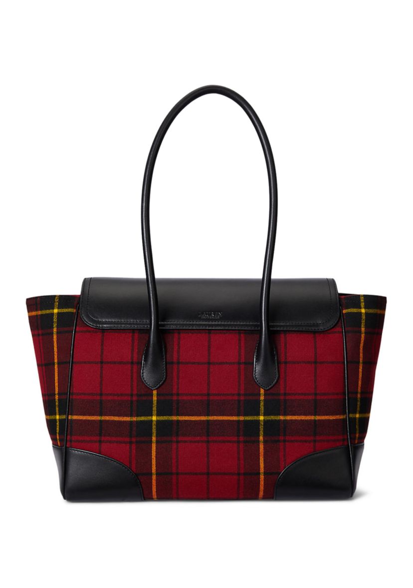 Plaid Twill Large Tanner Satchel