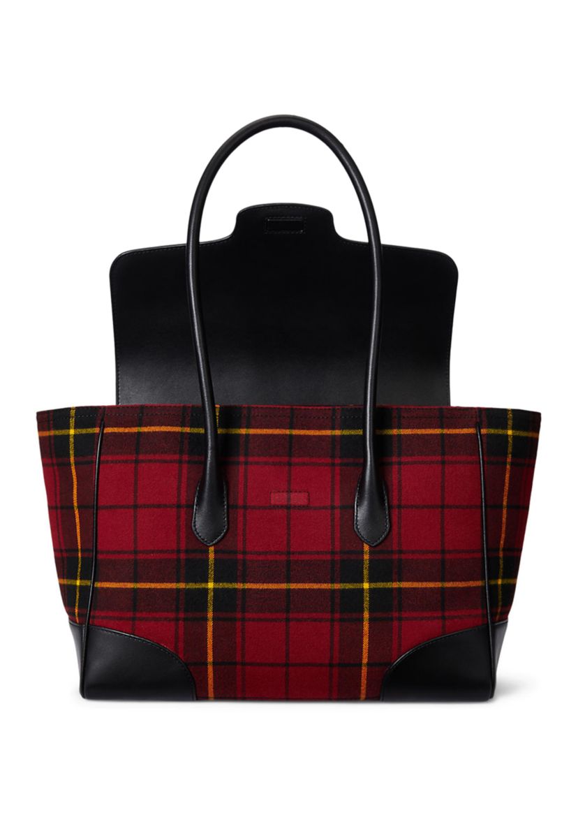 Plaid Twill Large Tanner Satchel