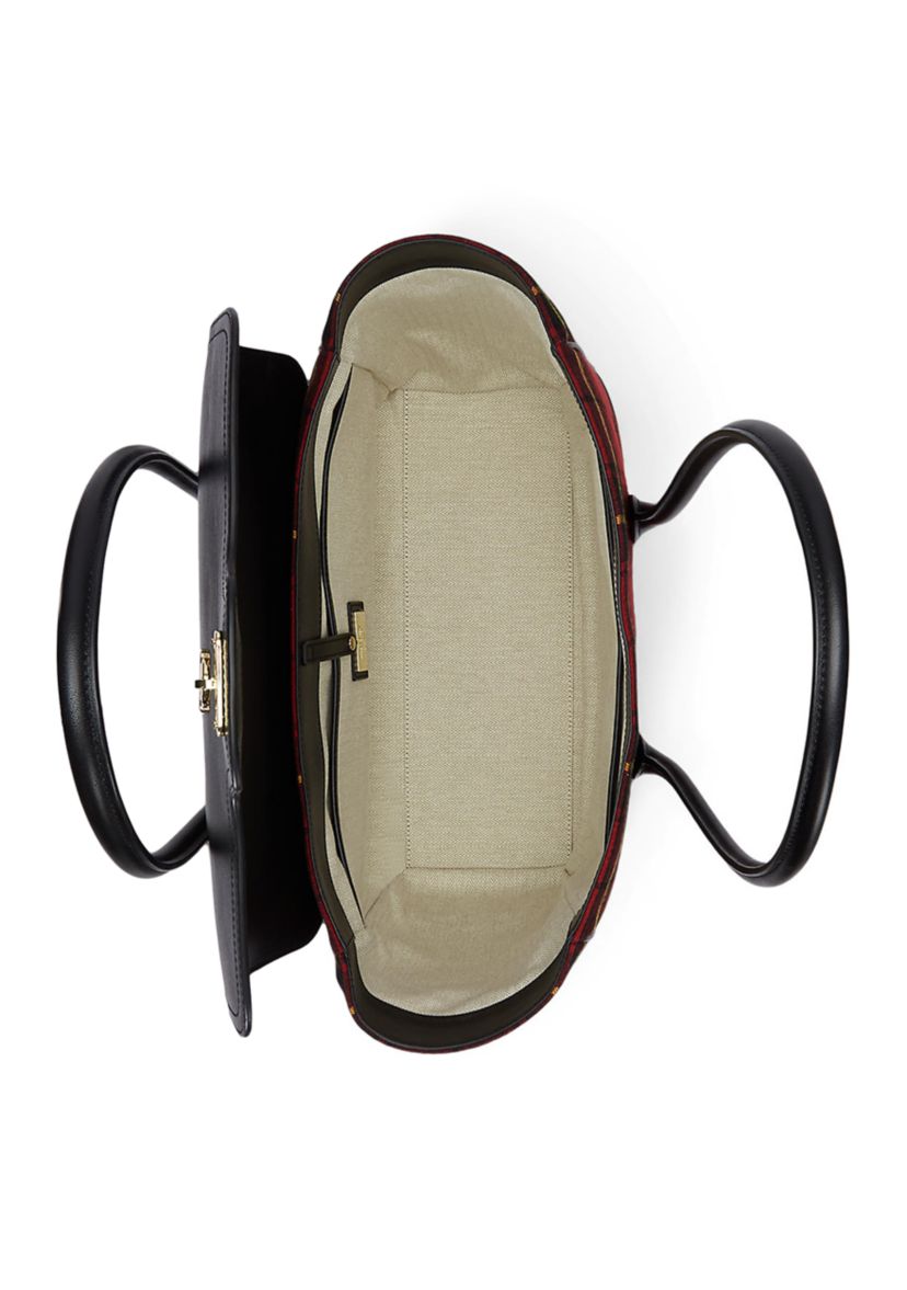 Plaid Twill Large Tanner Satchel