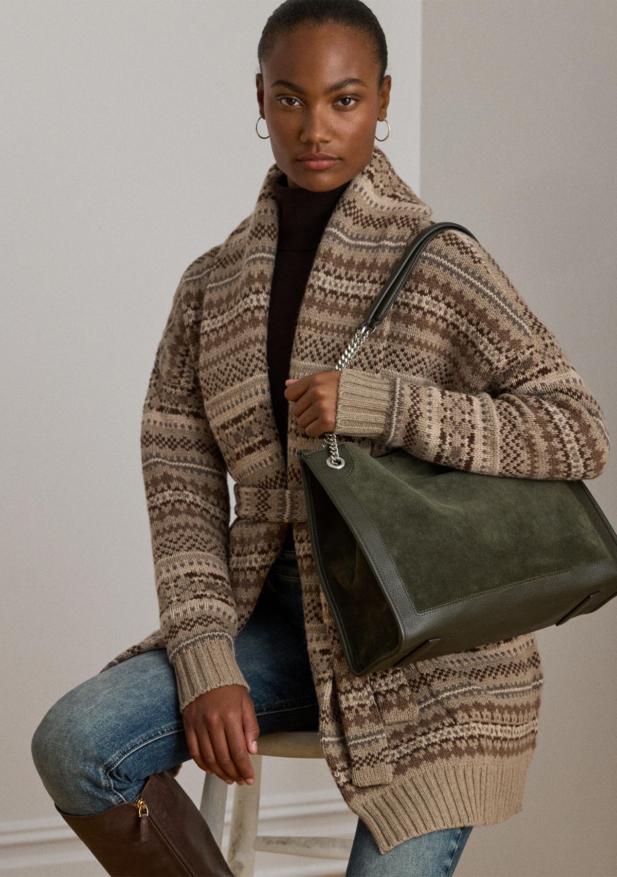 Suede & Leather Large Bradley Tote Bag