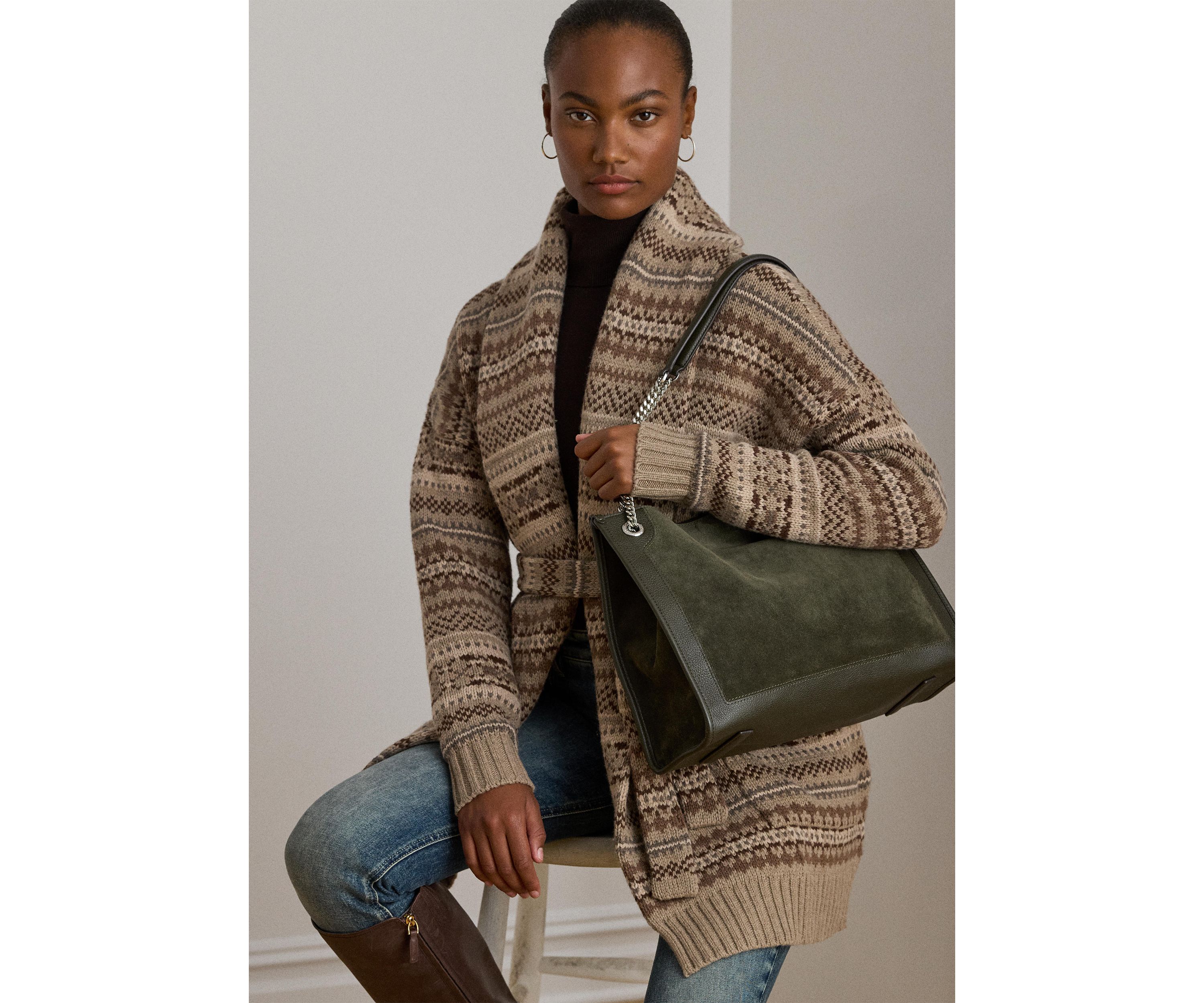 Suede & Leather Large Bradley Tote Bag