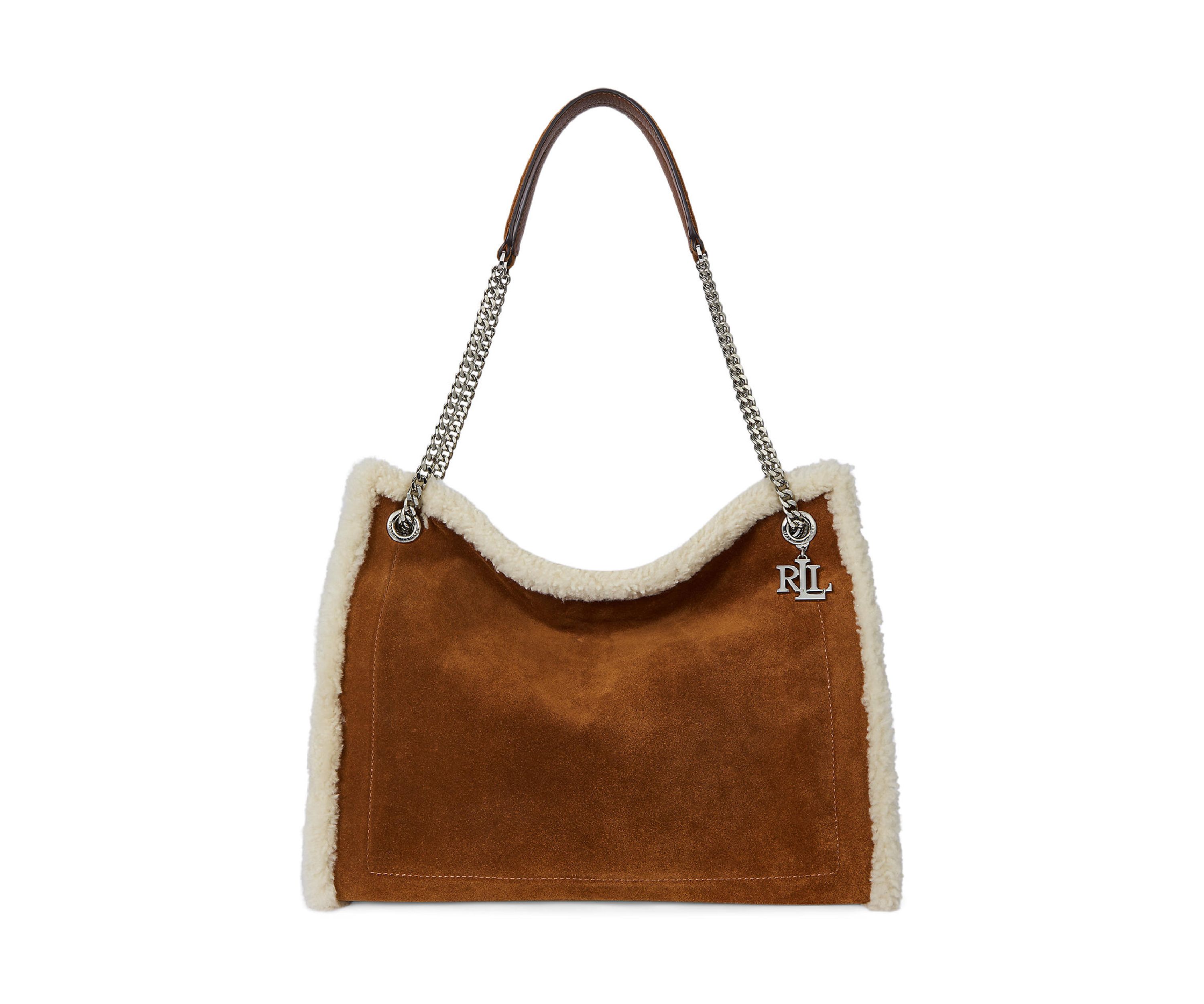 Shearling-Trim Large Bradley Tote Bag