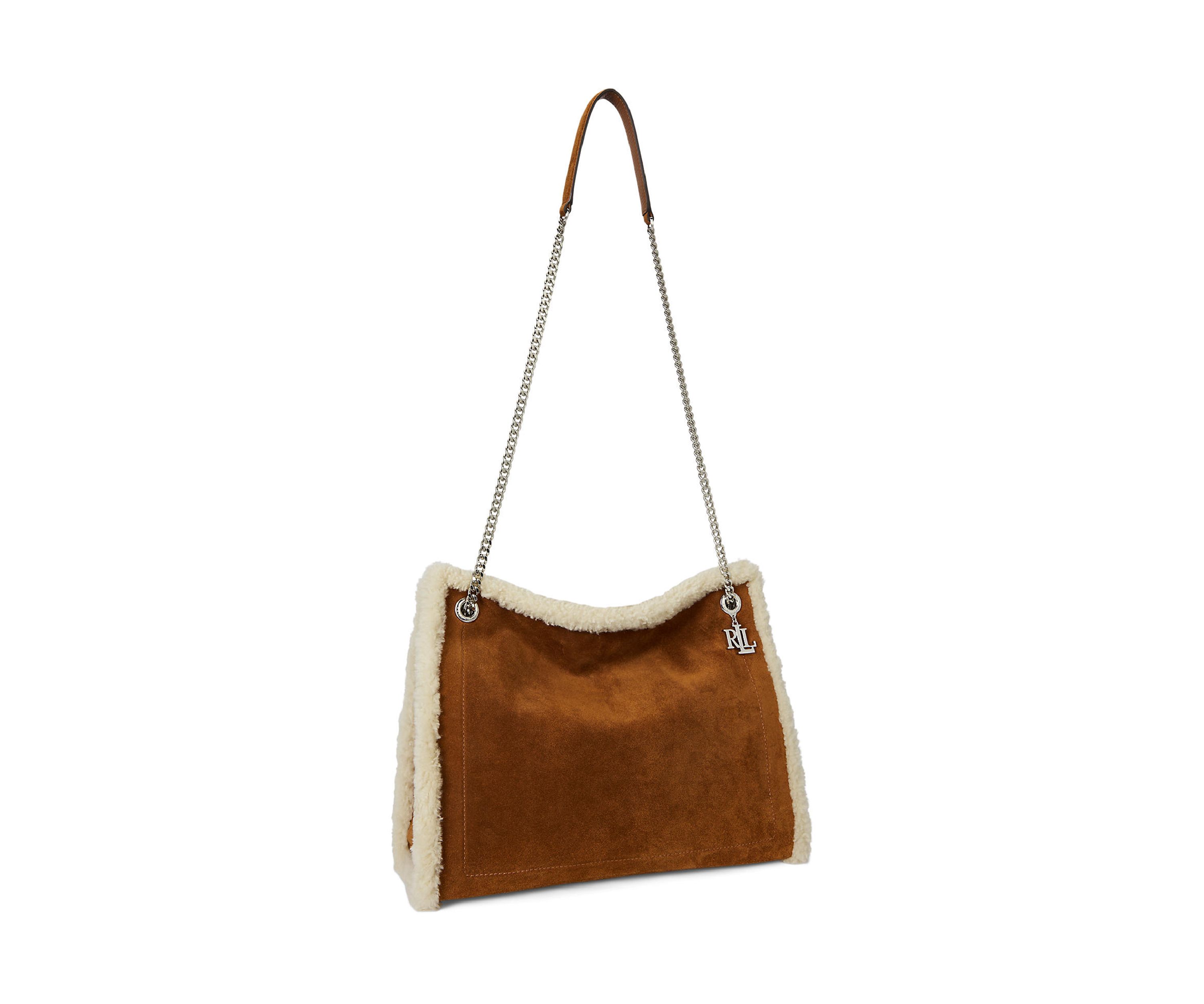 Shearling-Trim Large Bradley Tote Bag