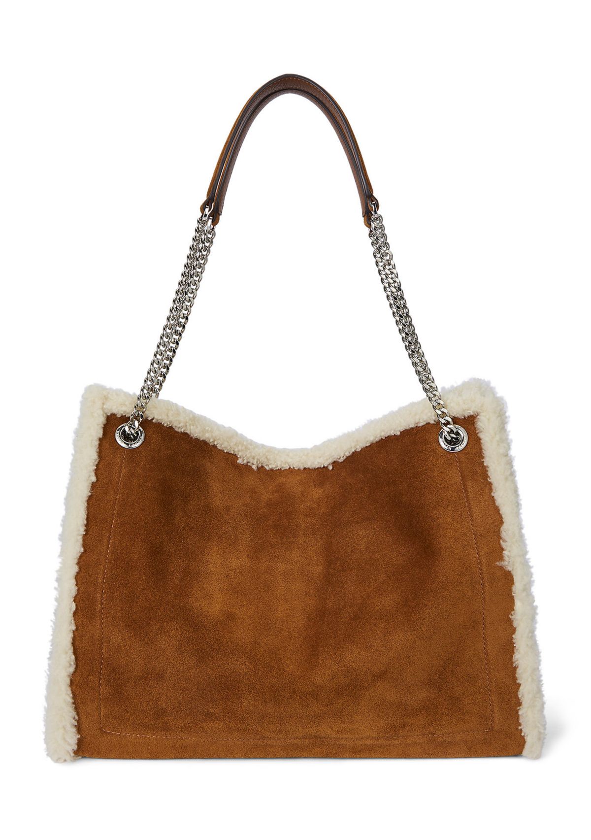 Shearling-Trim Large Bradley Tote Bag