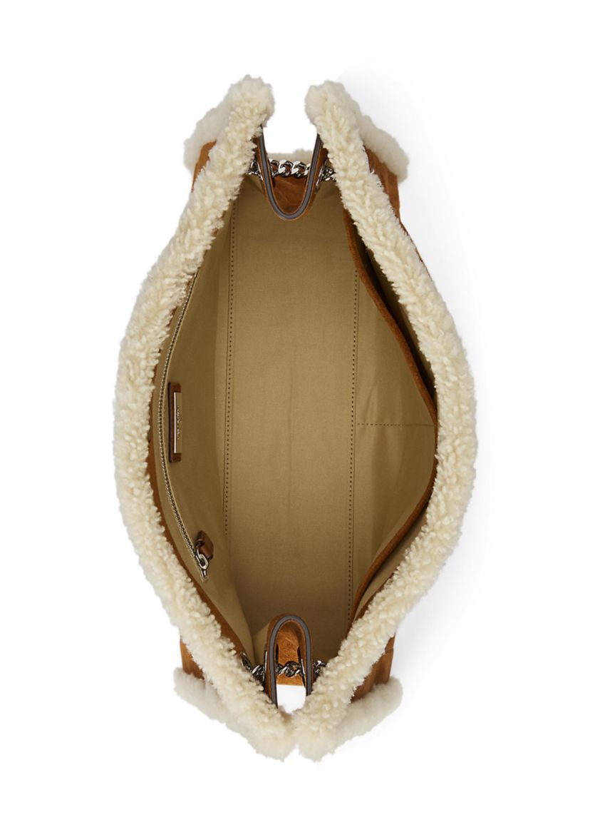 Shearling-Trim Large Bradley Tote Bag