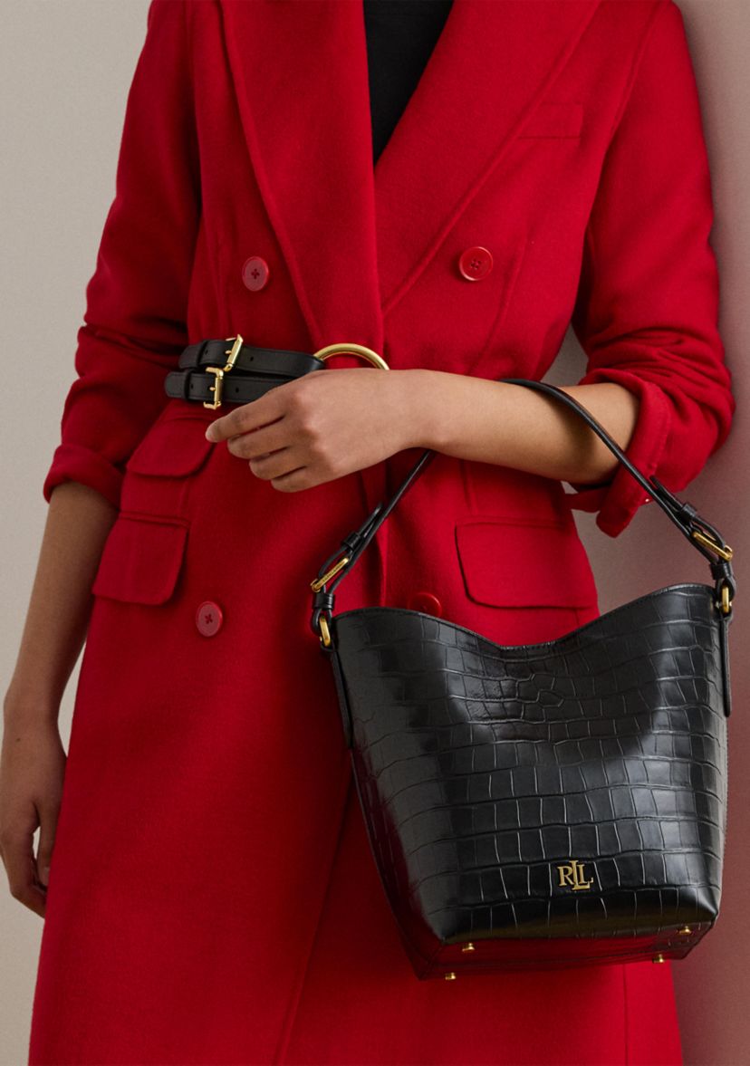 Croc-Embossed Medium Witley Bucket Bag