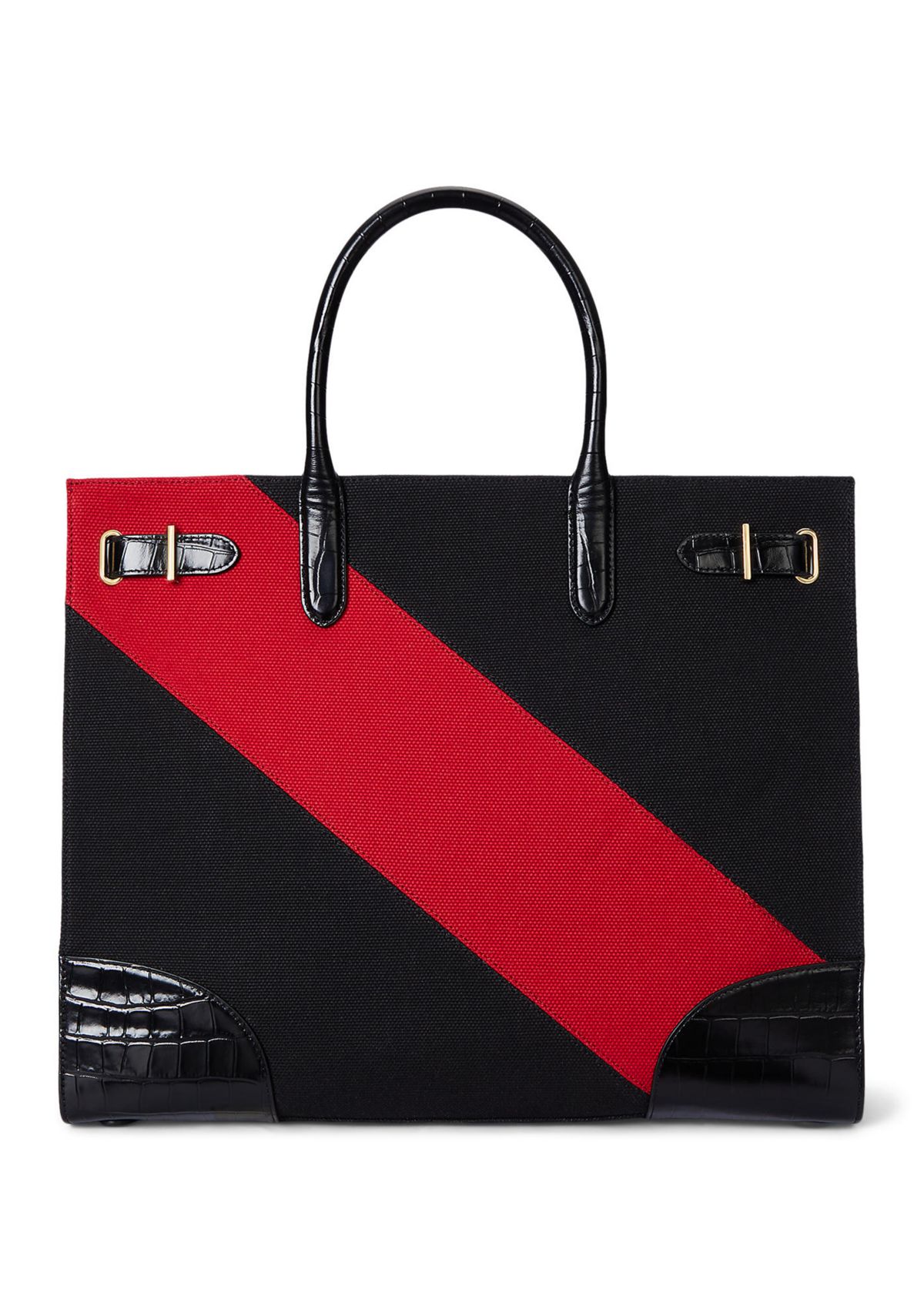 Two-Tone Canvas Large Devyn Tote Bag