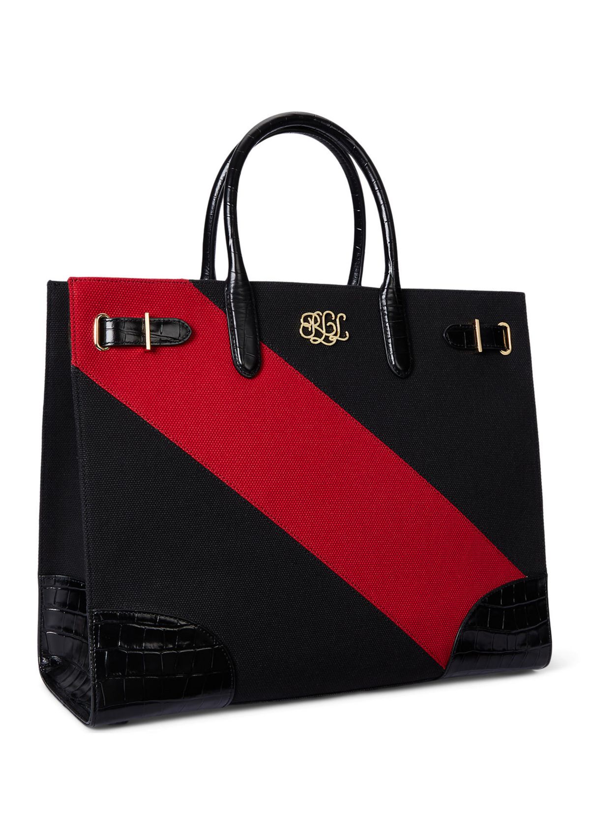 Two-Tone Canvas Large Devyn Tote Bag