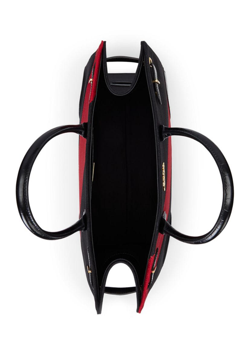 Two-Tone Canvas Large Devyn Tote Bag