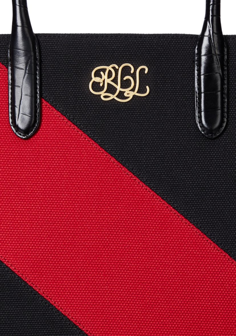 Two-Tone Canvas Large Devyn Tote Bag