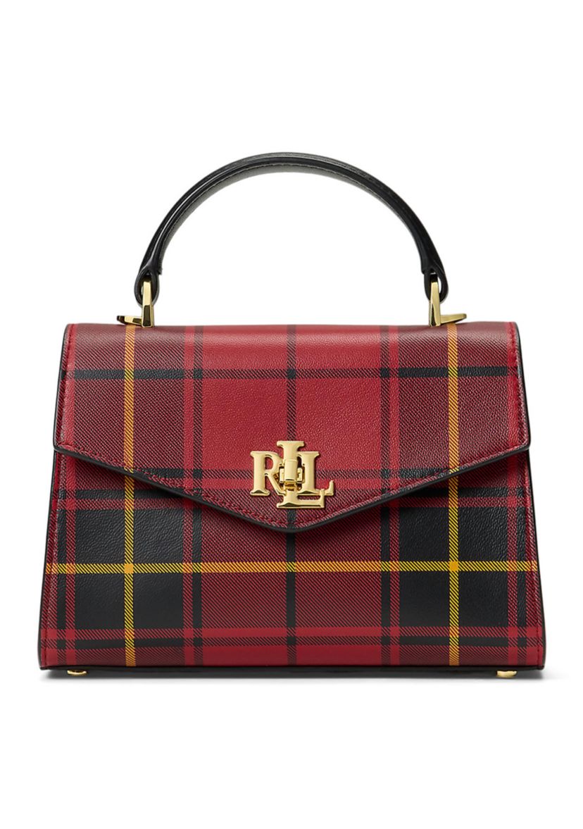 Plaid Leather Small Farrah Satchel