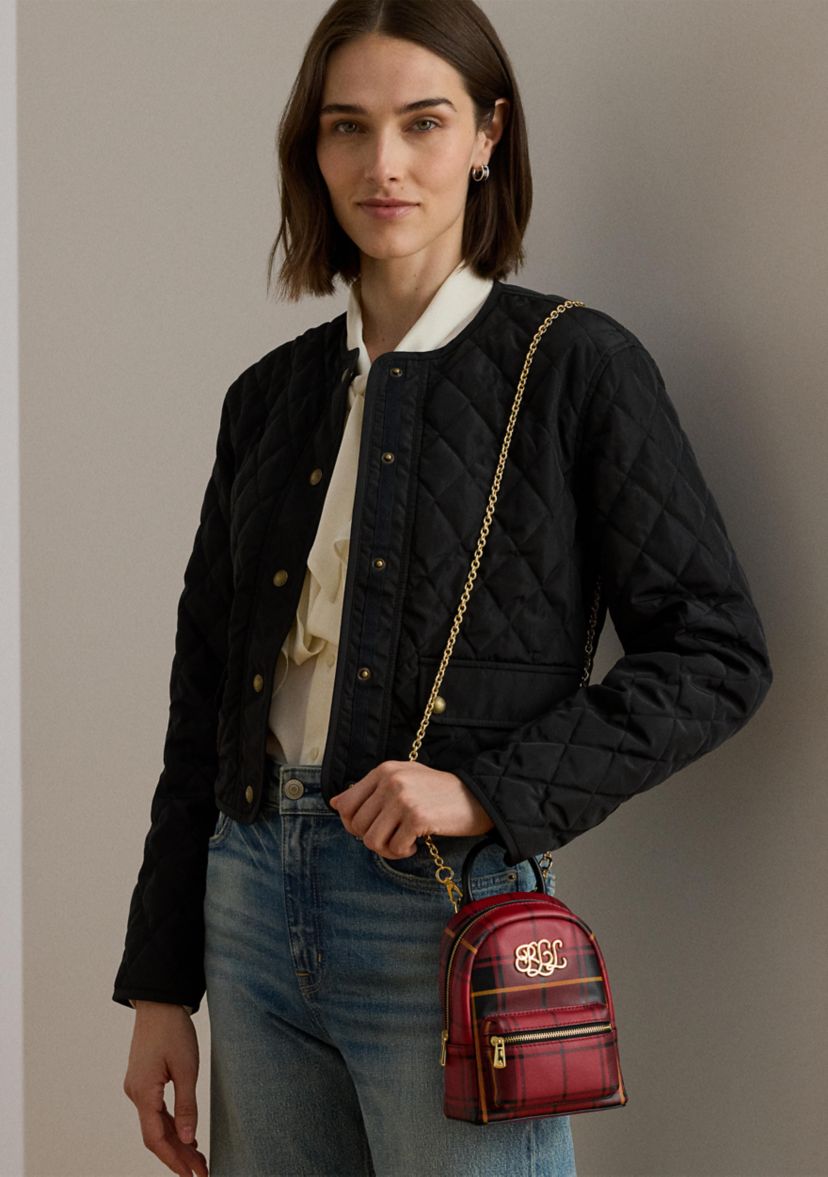 Plaid Leather Mini Stevie Crossbody