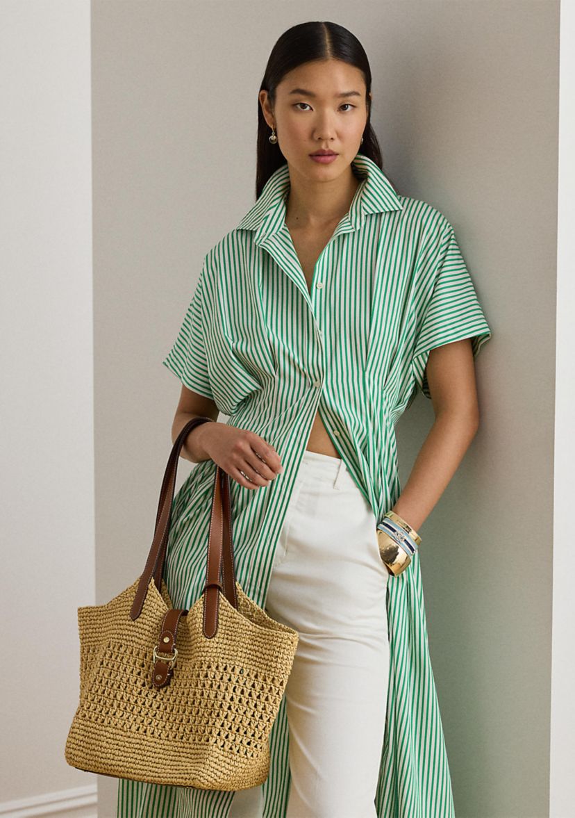 Lauren Ralph Lauren Woven Straw Large Tasha Tote Bag | Belk