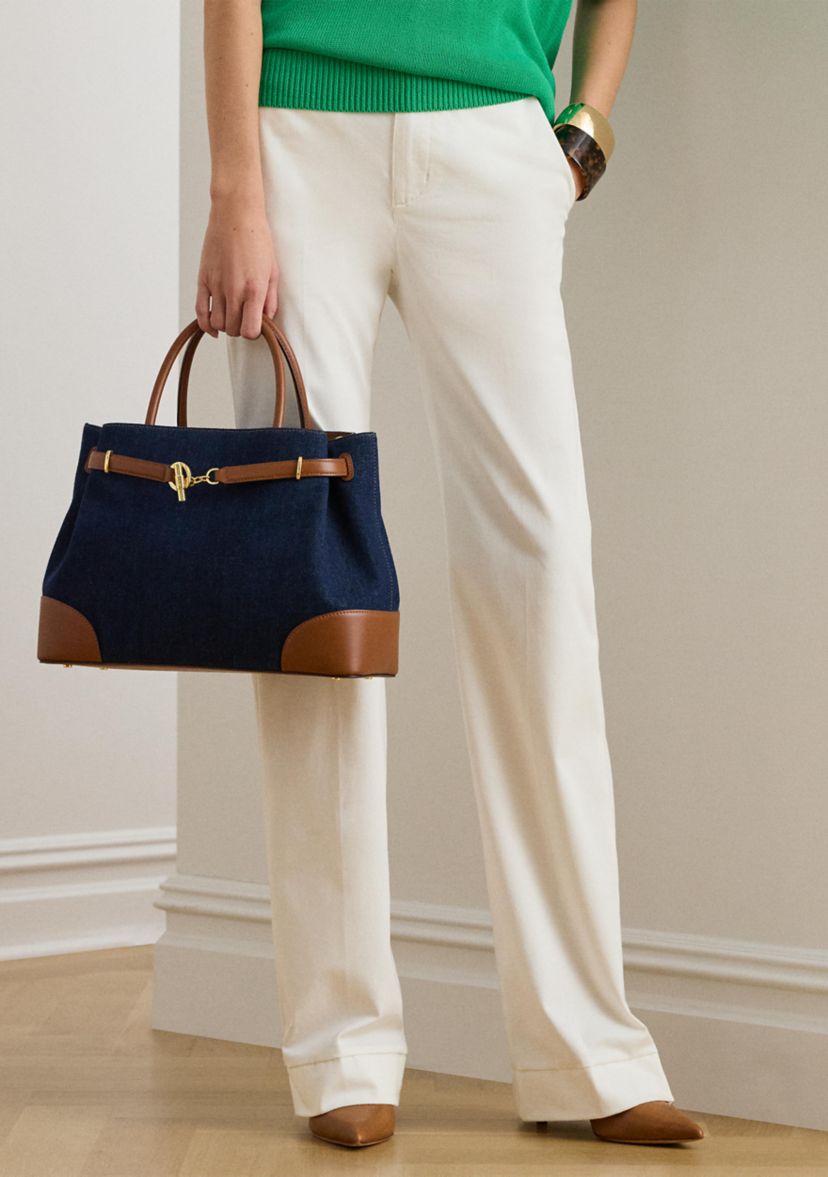 Washed Denim Large Blaike Satchel