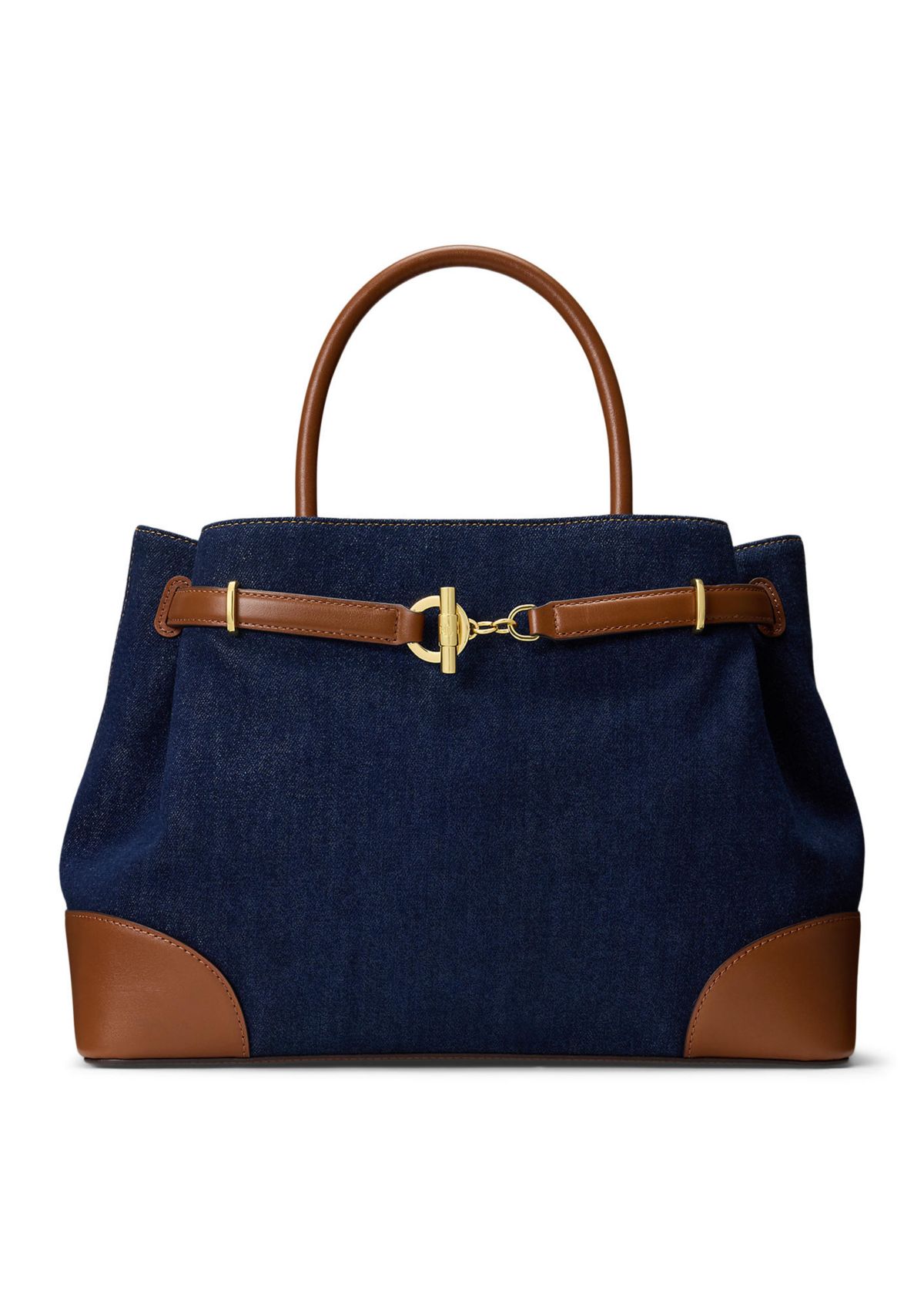 Washed Denim Large Blaike Satchel