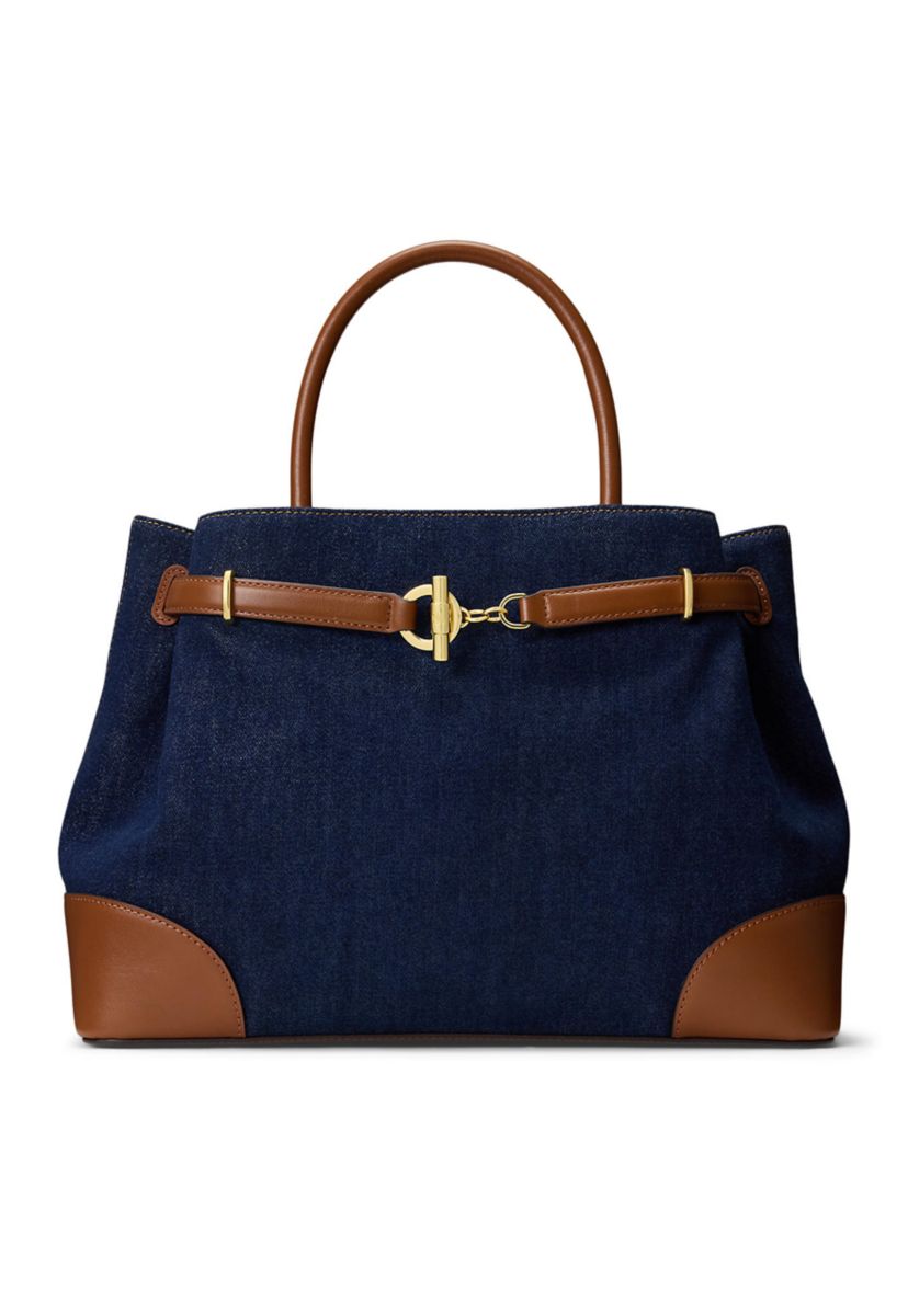 Washed Denim Large Blaike Satchel