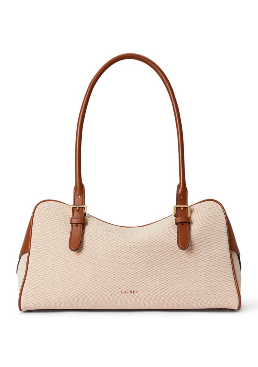 Lauren Ralph Lauren Canvas & Leather Large Marcy Zip Satchel | Belk