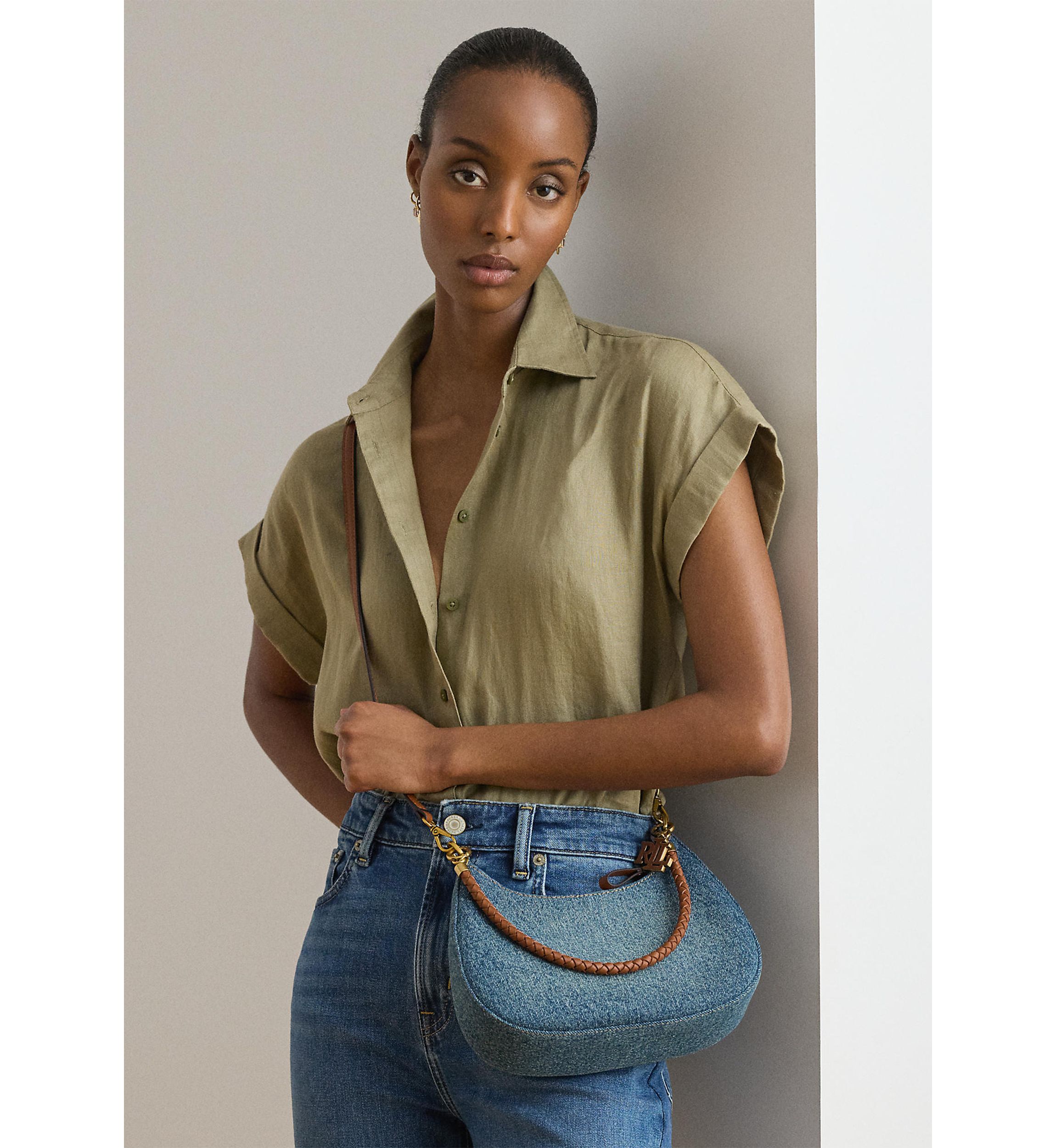 Lauren Ralph Lauren Denim Medium Marcy Zip Shoulder Bag | Belk