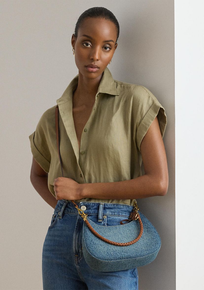 Lauren Ralph Lauren Denim Medium Marcy Zip Shoulder Bag | Belk