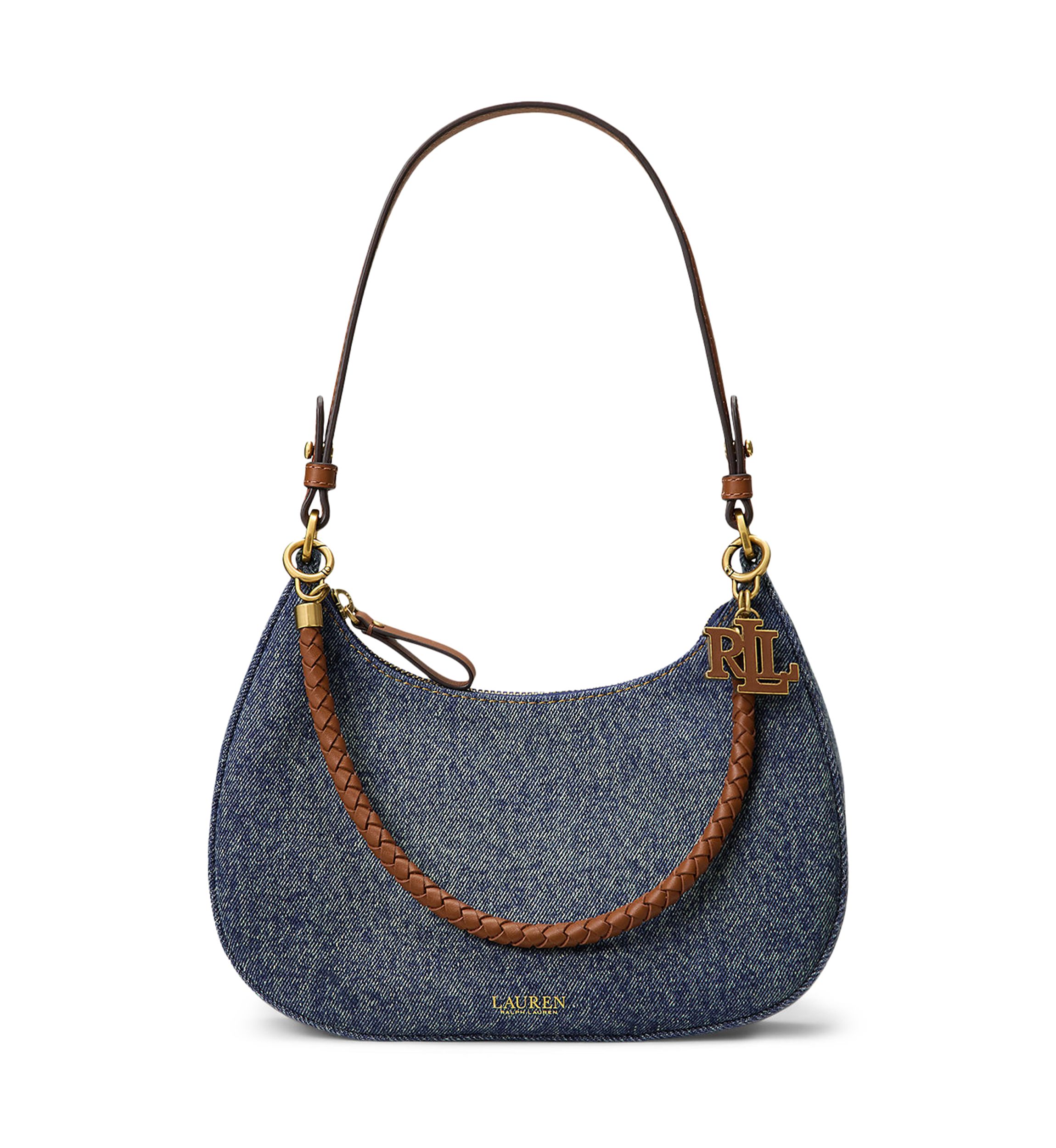 Lauren Ralph Lauren Denim Medium Marcy Zip Shoulder Bag | Belk