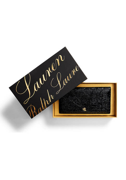 Lauren Ralph Lauren Crinkled Metallic Faux-Leather Wallet