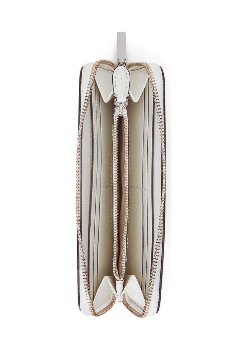 Embroidered Leather Continental Wallet