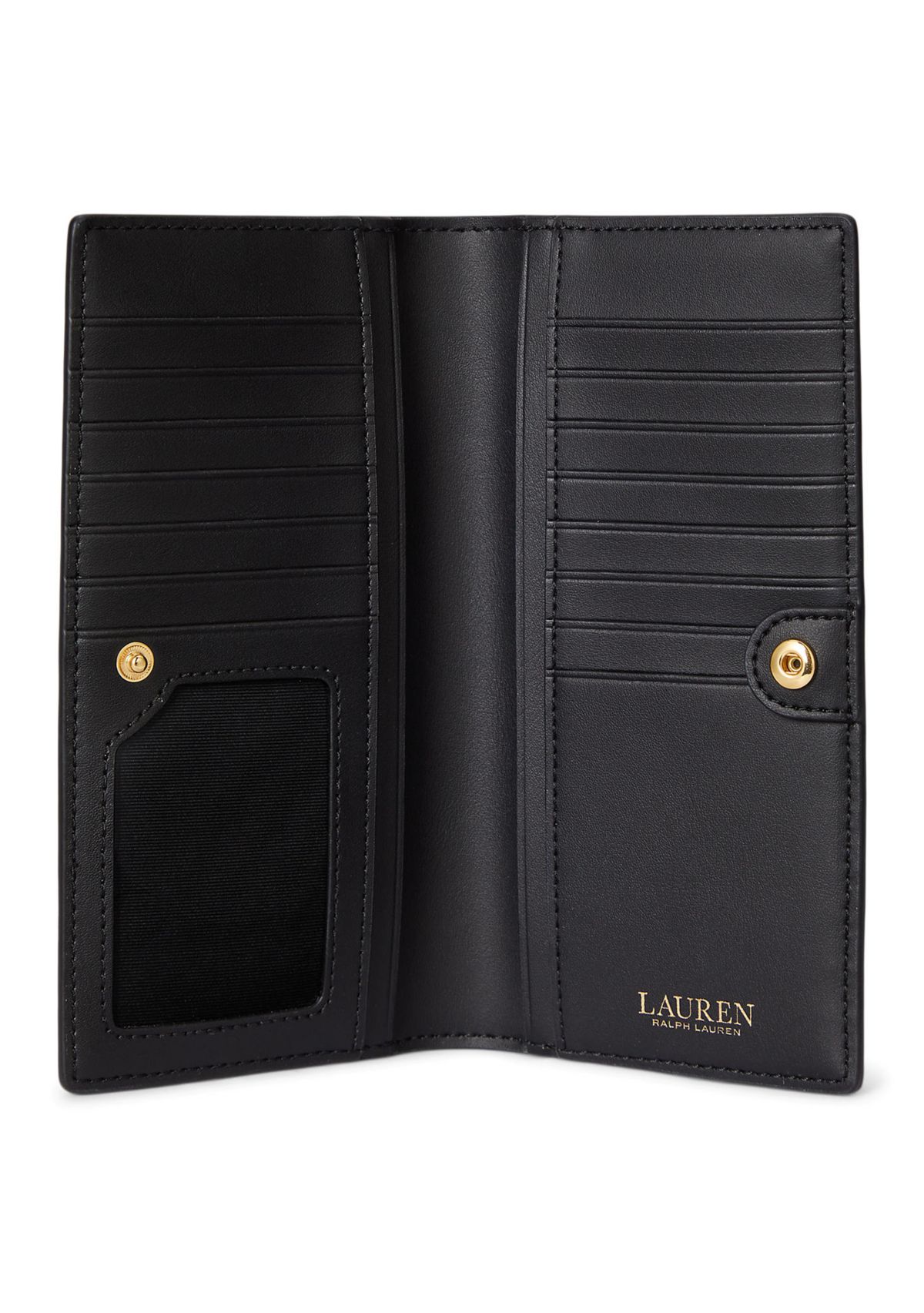 Print Crosshatch Leather Slim Wallet