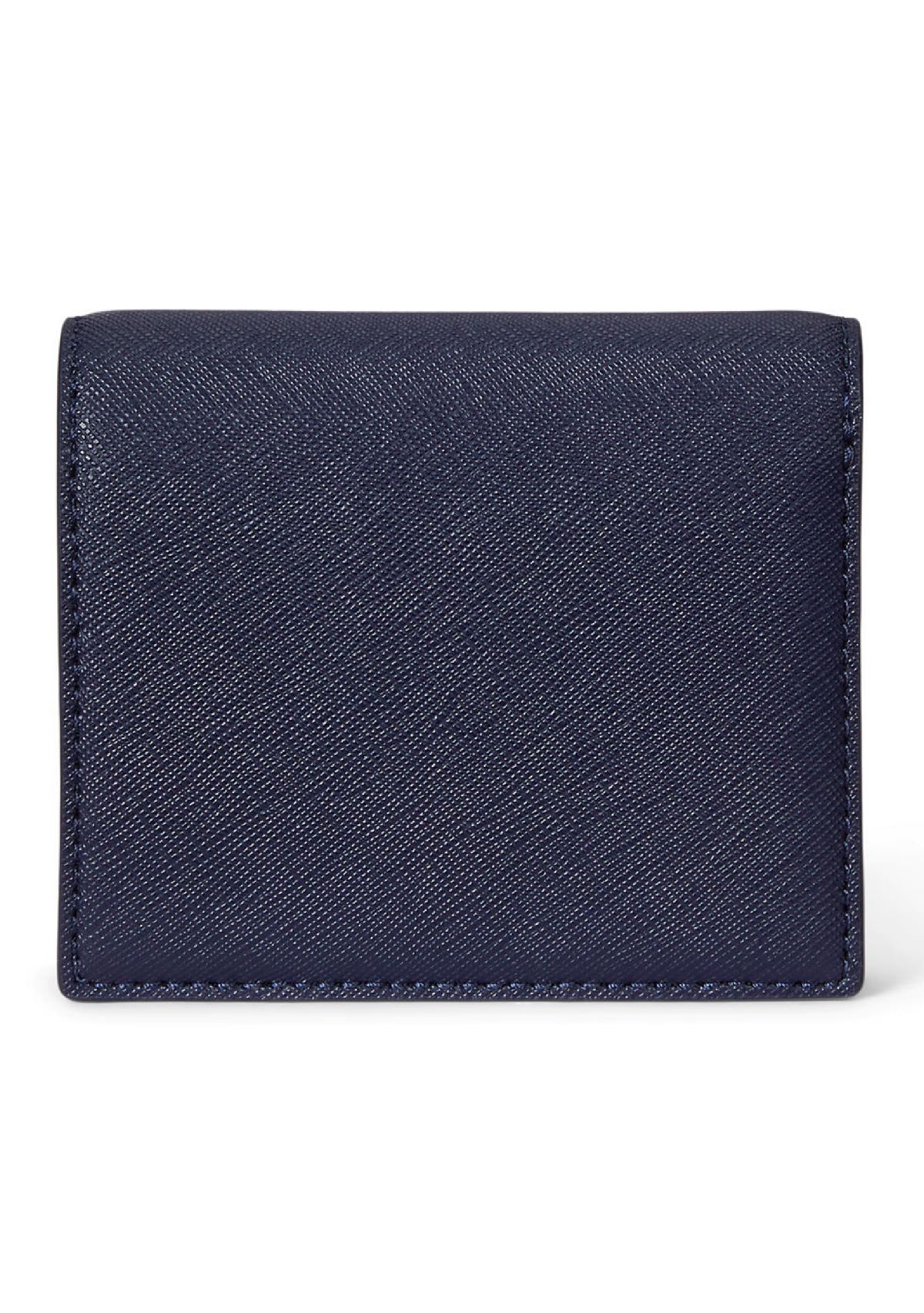 Color-Blocked Leather Compact Wallet